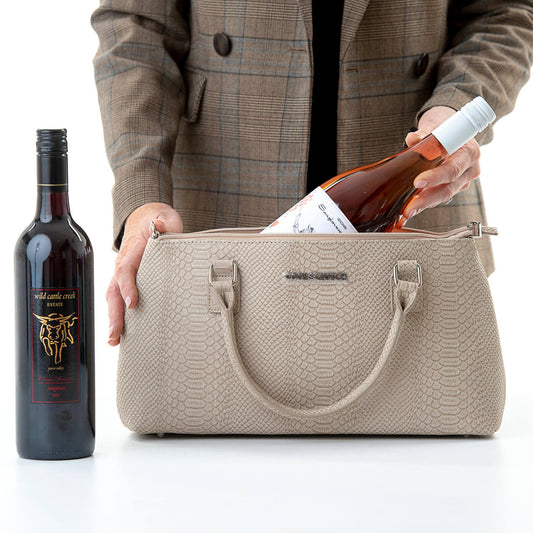 Pamela Cool Clutch (Light Tan Crocodile) Cooler bags - Cool Clutch cooler bag handbag insulated wine lunch handbags
