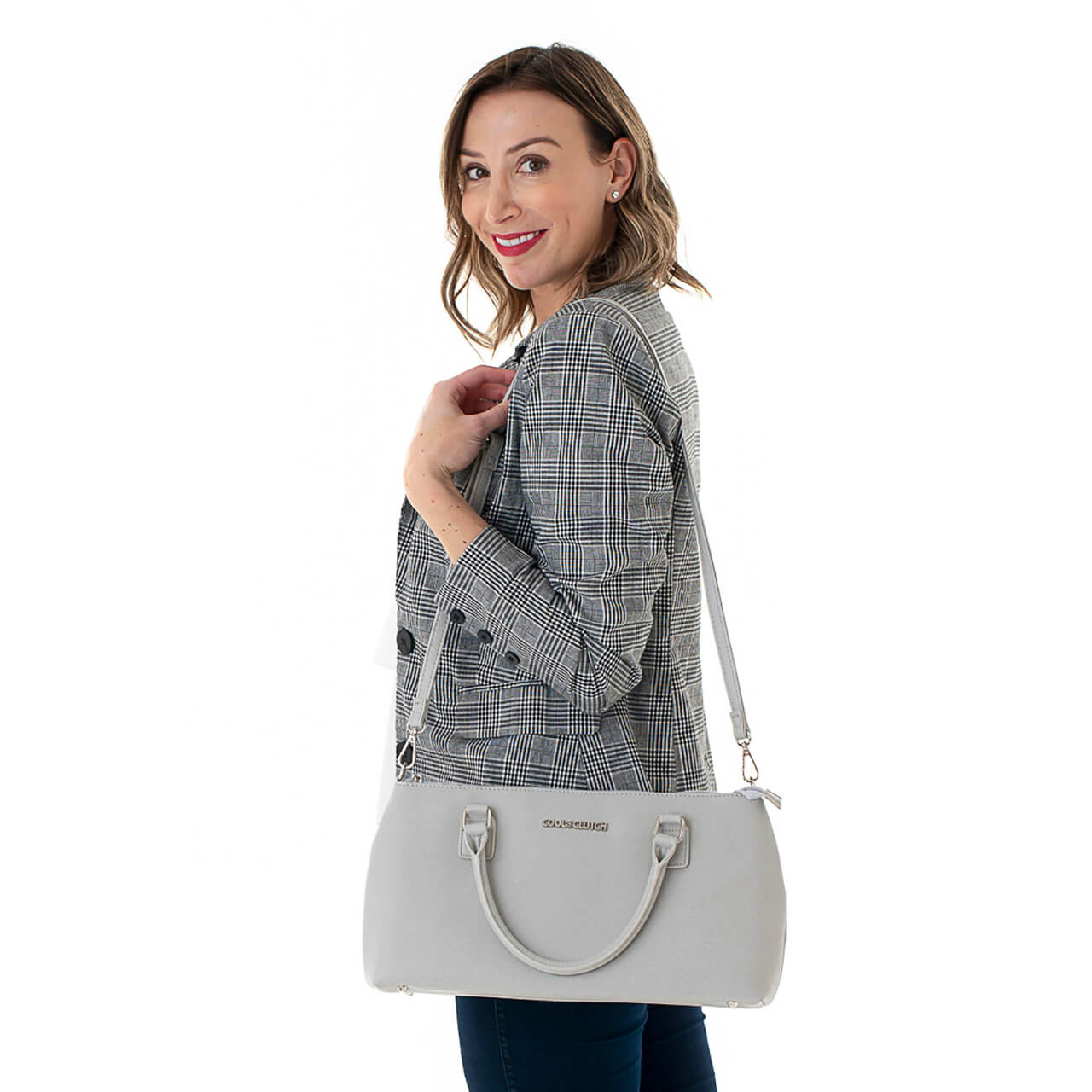 Dorrie Cool Clutch (Grey) Cooler bags - Cool Clutch cooler bag handbag insulated wine lunch handbags