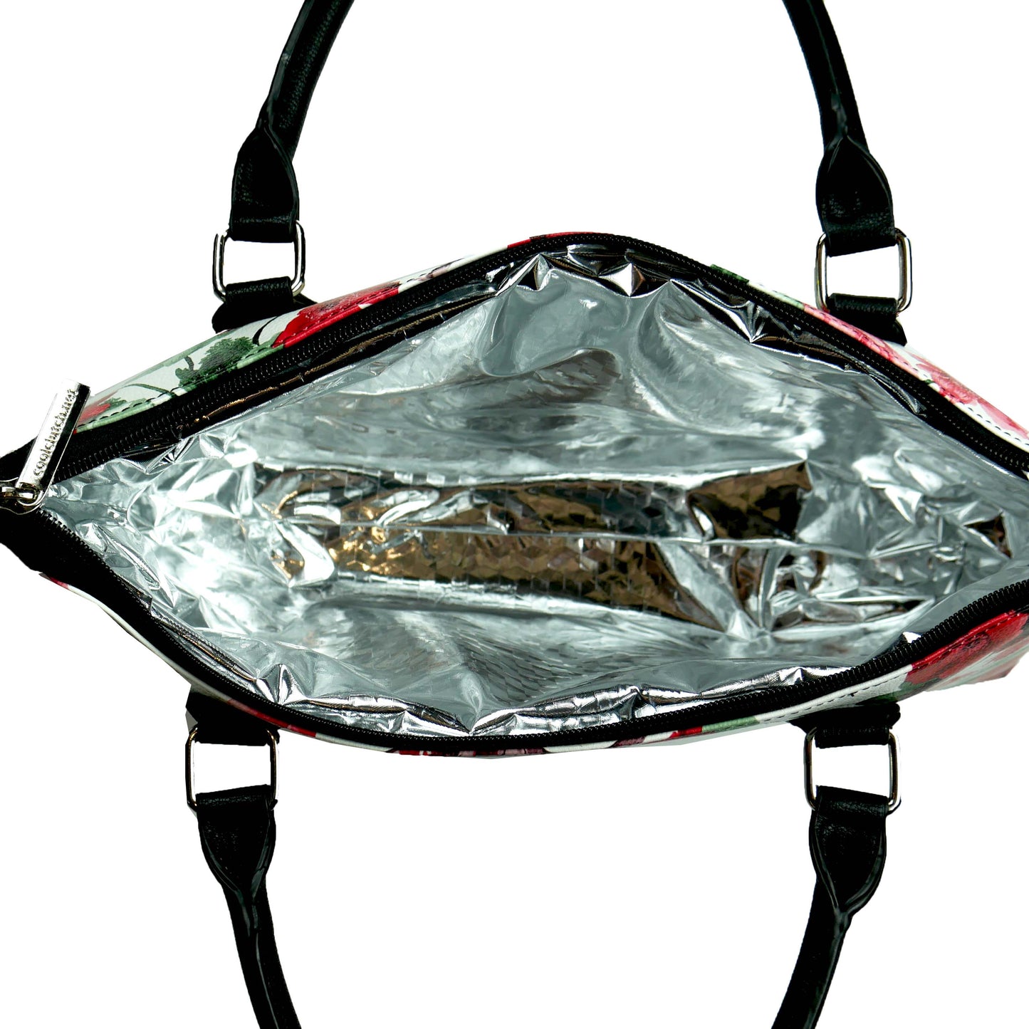 Rosemary Cool Clutch (Green & Red Flowers) Cooler bags - Cool Clutch cooler bag handbag insulated wine lunch handbags